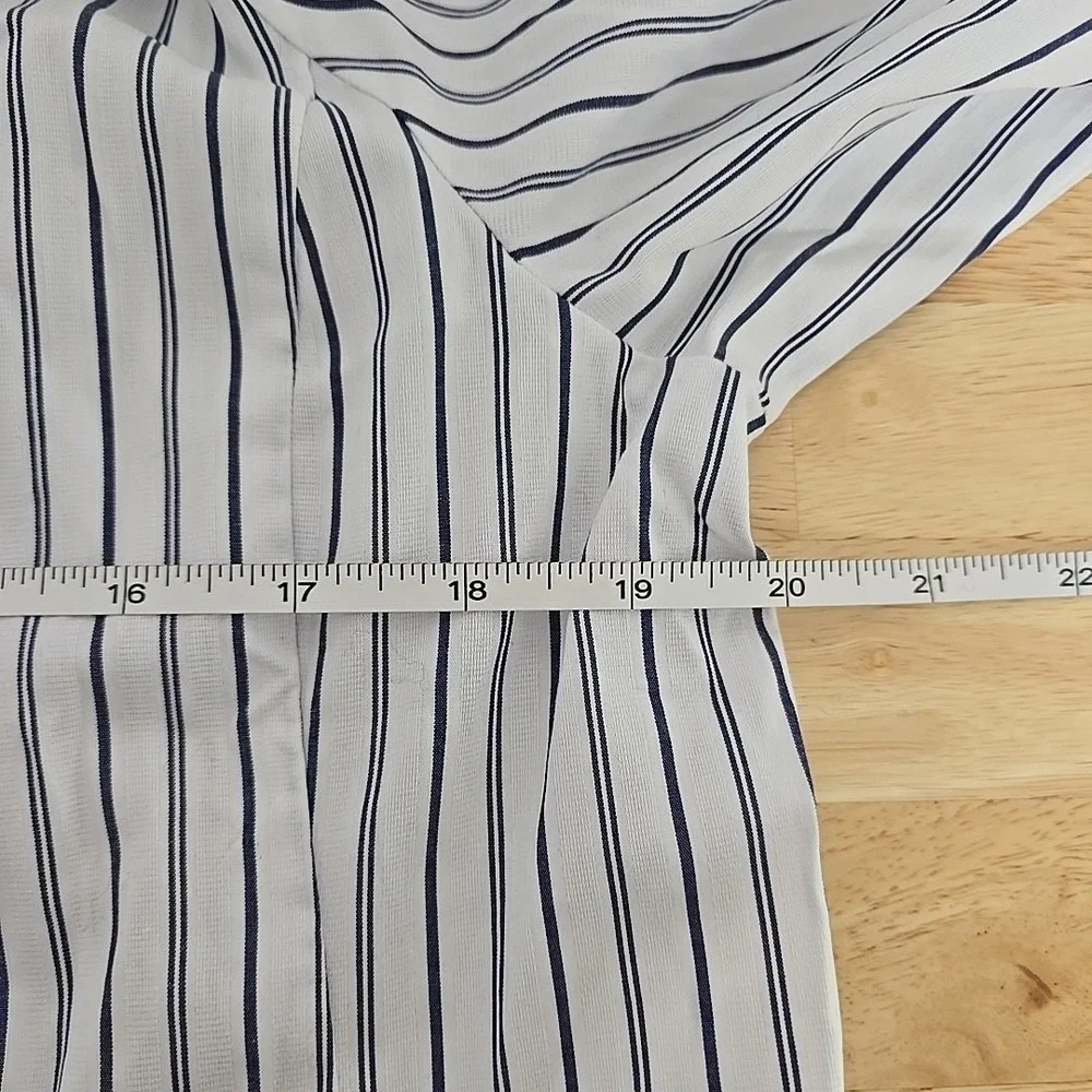 NWT Madewell Puff-Sleeve Button Up Stripe Size 12 NT779 Preppy Office‎ Coastal